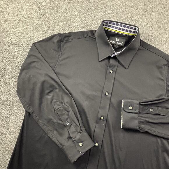 Buttercloth Shirt Adult Large Black Button Up Long Sleeve Active Casual Men's - Picture 2 of 14